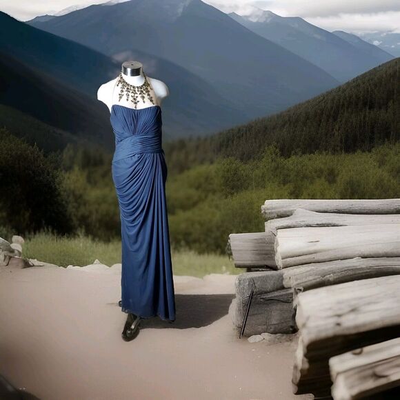 ADRIANNA PAPELL Greek Goddess Evening Gown SZ 4